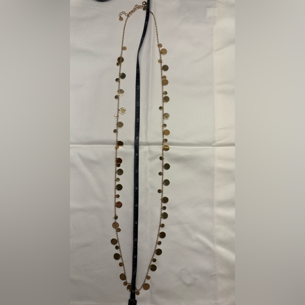 Lia Sophia Gold Coin Necklace Long Chain Layering Statement Jewelry - Picture 2 of 9
